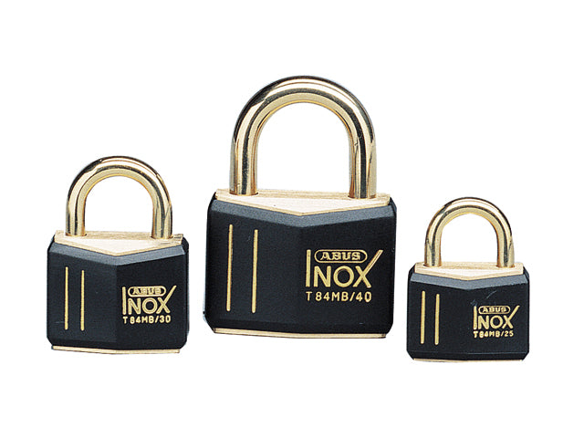 ABUS, Messing hængelås med marin plast, 2 nøgler, Sort – Størrelse: 30mm