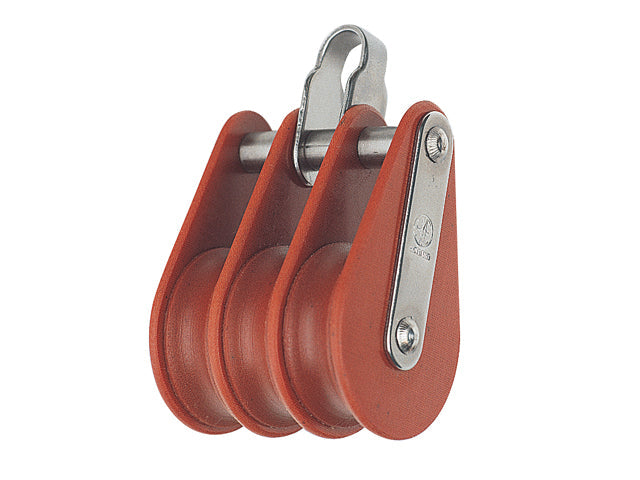 HYE, Blok Triple med rustfri beslag, 1 daN (1 stk) – Størrelse: 13mm