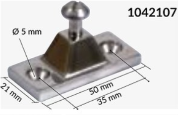 Talamex, Endebeslag, Rustfrit stål AISI 316 - inkl. bolt
