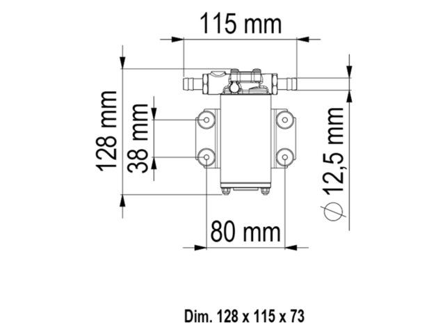 Marco, Dieselpumpe UP2, 12V, Selvprimende, Nikkelforgyldt messing, Rustfrit stål