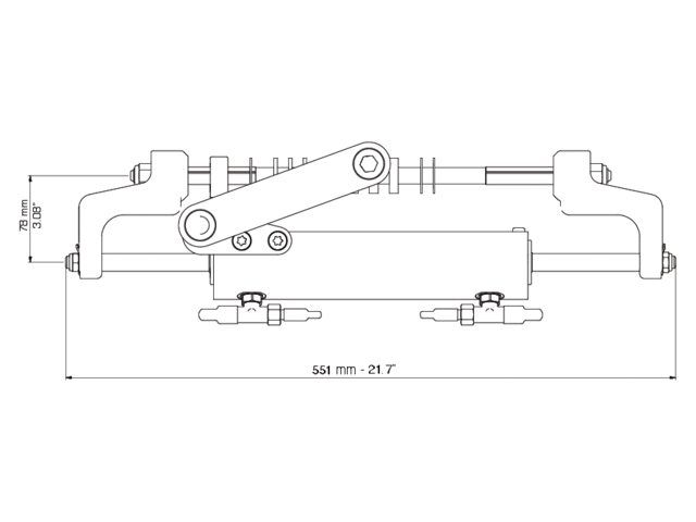 Ultraflex, Hydraulisk cylinder UC95-OBF/1, 95 cc, Frontmontering, Udenbordsmotorer op til 175 HK
