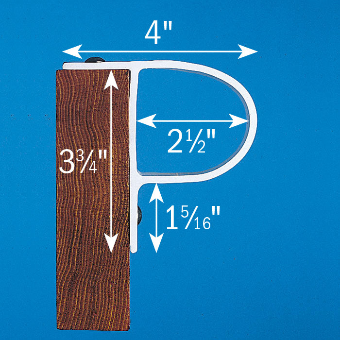 Dockedge, Dockprofil P-profil hvid 2,4 m