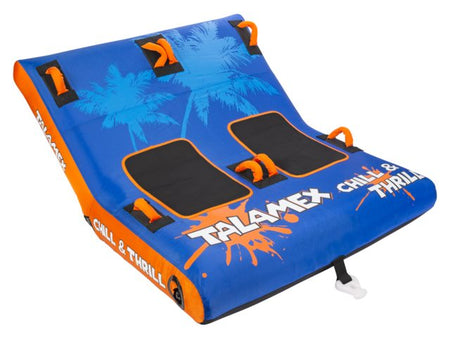 NauticPro.dk | Talamex, FunTube Chill & Thrill, 2 personer, 230 cm x 152 cm, 840D nylon, 30G PVC, 8 håndtag, 2 afløb, Boston ventil, Hurtig stikforbindelse, 2 neopren-puder