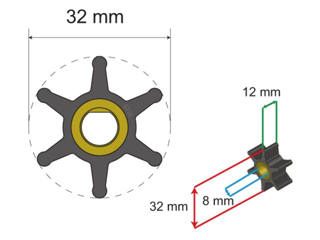 NauticPro.dk | Albinus, Premium Impeller-sæt, PN 06-01-001 (1 stk)