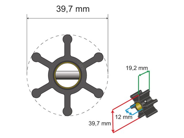 NauticPro.dk | Albinus, Premium Impeller-sæt 06-01-002, 1 stk