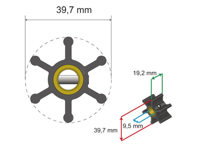 NauticPro.dk | Albinus, Premium Impeller-sæt, PN 06-01-003, 1 stk.