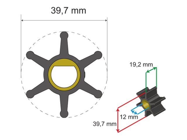 NauticPro.dk | Albinus, Premium Impeller-sæt, 06-01-004, 1 stk