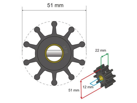 NauticPro.dk | Albinus, Premium Impeller-sæt PN 06-01-011, 1stk