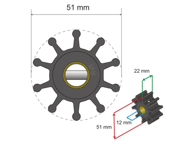 NauticPro.dk | Albinus, Premium Impeller-sæt PN 06-01-011, 1stk