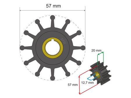 NauticPro.dk | Albinus, Premium Impeller-sæt PN 06-01-013, 1 stk