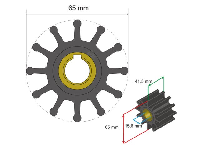 NauticPro.dk | Albinus, Premium Impeller-sæt PN 06-01-018, 1 stk.