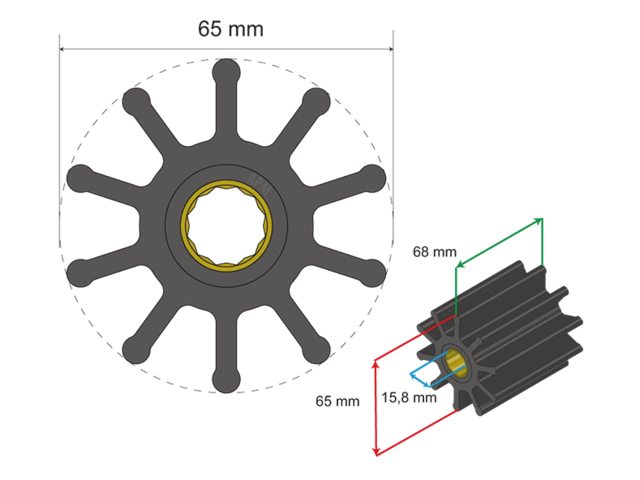 NauticPro.dk | Albinus, Premium Impeller PN 06-02-022, 1 stk.