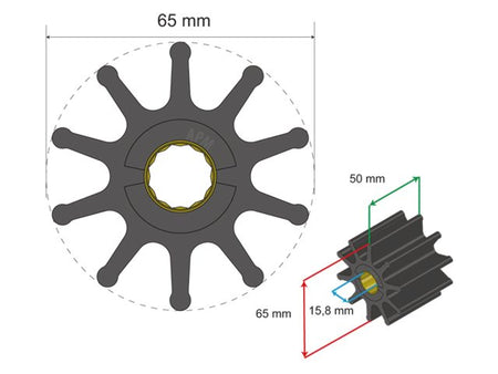 NauticPro.dk | Albinus, Premium Impeller, Model nr. 06-02-023, 1 stk.