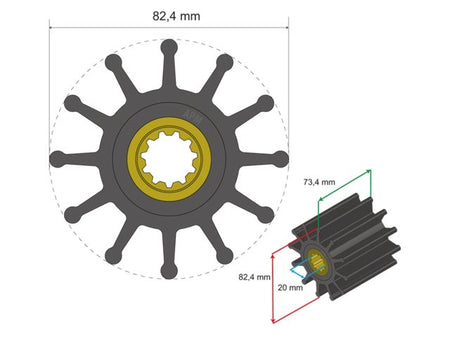 NauticPro.dk | Albinus, Premium Impeller nr. 06-02-026, 1stk