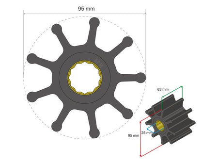 NauticPro.dk | Albinus, Premium Impeller PN 06-02-027, 1stk