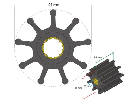 NauticPro.dk | Albinus, Premium Impeller PN 06-02-029, 1stk