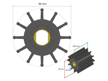 NauticPro.dk | Albinus, Premium Impeller PN 06-02-030, 1 stk