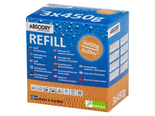 NauticPro.dk | Absodry, Refill 3 x 450 g Frisk Affugter, 450 g (3 stk)