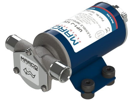 NauticPro.dk | Marco, Selvansugende Impellerpumpe UP1-J, 12 V, Gummi-impeller, Vandtæt, ISO 8846/8849 konform, 1 stk