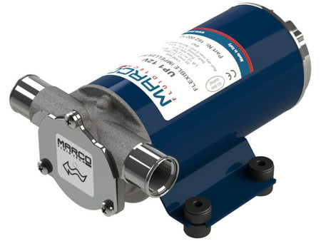 NauticPro.dk | Marco, Selvansugende Impellerpumpe UP1, 12 V, Gummi-Impeller, Vandtæt, EMI-Filter, ISO 8846/8849