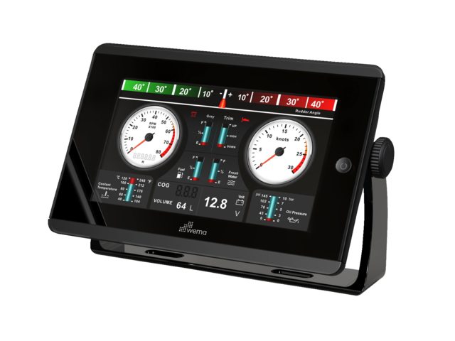 NauticPro.dk | Wema, Multifunktionelt display 7" NMEA2000, IP67, solskins-TFT, saltvandsbestandig, 800x480 pixels, inkl. monteringsbeslag, NMEA2000-dropkabel