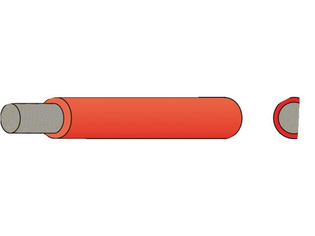 NauticPro.dk | Automarine, Fortinnet kobberbatteri/svejsekabel, 50 mm² rød, 10m (1stk)