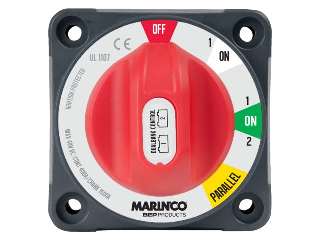 NauticPro.dk | BEP, Batteriafbryder 1/1&2/Parallel, 48V, 400A Kontinuerlig, Pro Installer-serie, ABS-plast, IP66, CE-certificeret, EZ-montering