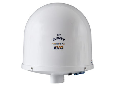 NauticPro.dk | Glomex, IT1004 WEBBOAT 4G Plus Evo Antenne-router, 4G & Wi-Fi, SIM dobbelt-slot, 32 enheder, Ø=250mm, H=300mm, 1.2 kg, 12/24V DC