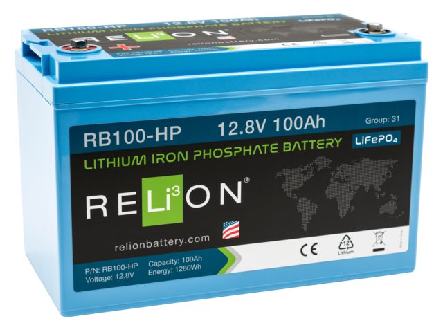 NauticPro.dk | RELiON, Lithiumbatteri LiFePO4 12,8V 100Ah Høj Effekt, Maritime Anvendelser