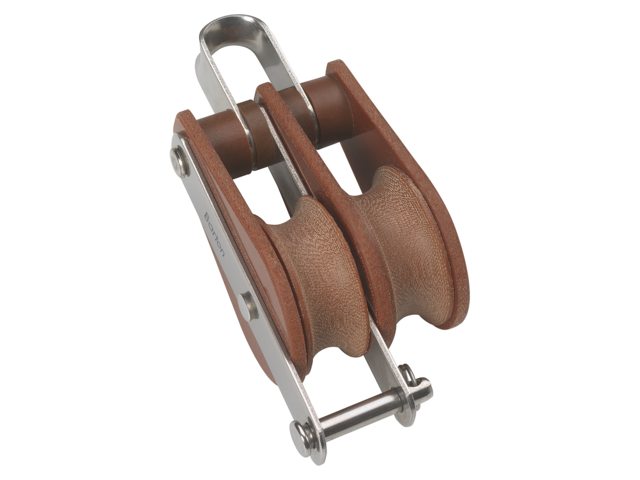 Blok tufnol met beugel en hondsvot 2-schijfs 45mm voor lijn 13mm