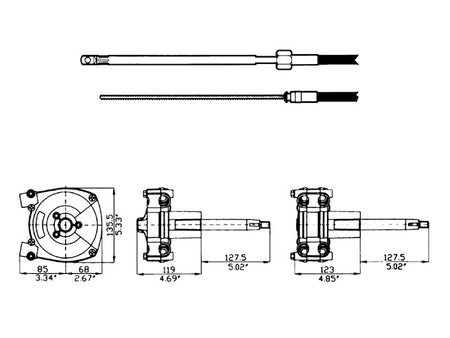 NauticPro.dk | Ultraflex, M66 Styrekabel med Anti-Feedback Mekanisme, Kompakt Design, Rustfrit Stål, 589081