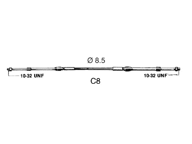 NauticPro.dk | Ultraflex, C8 Motorstyrekabel, 87 mm - MMC-forbindelse