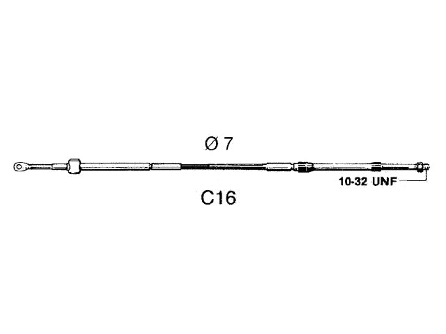 NauticPro.dk | Ultraflex, C16 Motor Kontroll Kabel, 80 mm, Op til 29 kW (40 hk)