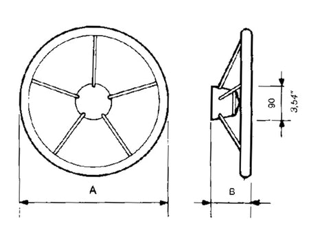 NauticPro.dk | Ultraflex, Hjul 32397D/V23, Rustfrit Stål, Ikke-magnetisk, Standardkegle 3/4"