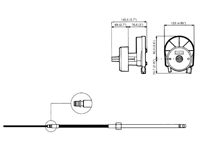Ultraflex, M58 Styrekabel, 1stk – Størrelse: 3,05 M
