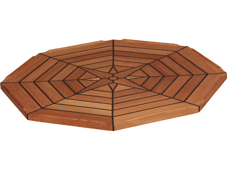 NauticPro.dk | Eude, NauticTeak Bordplade, Ø55 cm, ottekantet, buede kanter, 16 mm, plantageteak