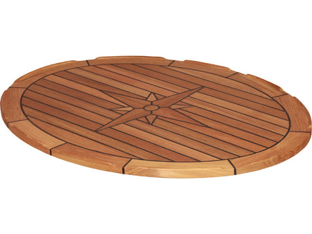 NauticPro.dk | Eude, Oval Bordplade i Teak 60 x 80 cm med Buede Kanter, 16 mm Tykkelse