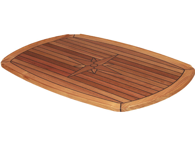 NauticPro.dk | Eude, Halvellipse Bordplade i Teak, 61x94 cm, 16 mm tykkelse, Plantageteak