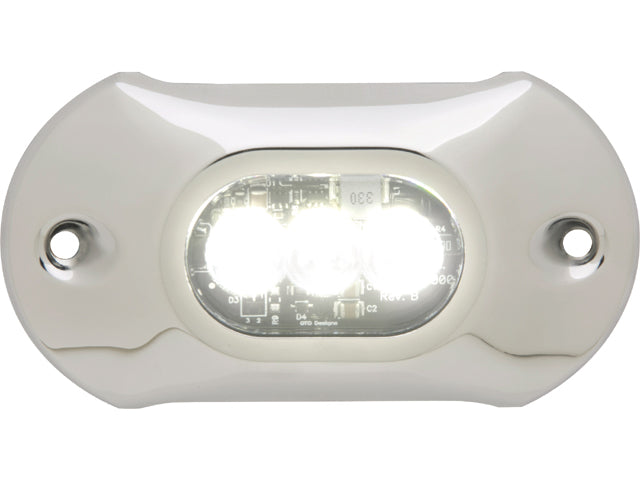 NauticPro.dk | Attwood, Undervandslys LED 4.0, Hvid, 800 Lumen, 12-24 VDC, 80° Strålevinkel, Lavprofil-design, 102mm x 55mm, 14mm overfladehøjde