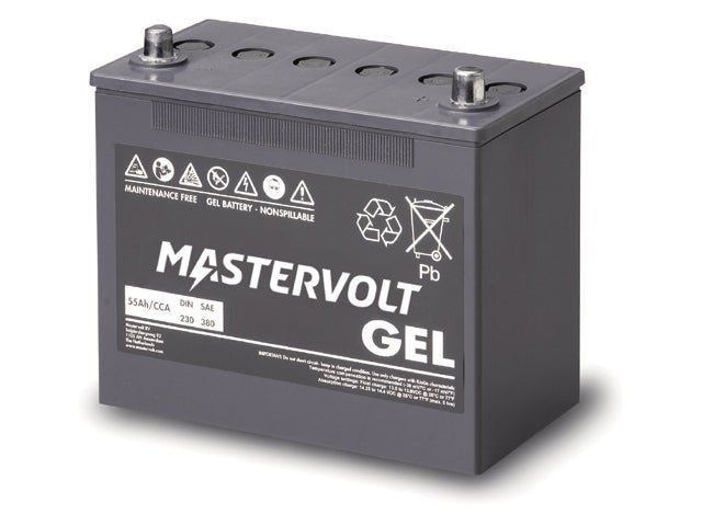 NauticPro.dk | Mastervolt, 64000550 MVG 12/55 Ah Gel-batteri, Vedligeholdelsesfri, Hurtig Opladning, Lang Levetid, 2 års garanti