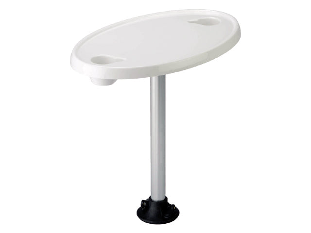 NauticPro.dk | Garelick, Ovalt bordsystem med hurtig frigivelse, højde 68,5 cm, rørdiameter 58 mm, inkl. kopholdere (1 stk.)