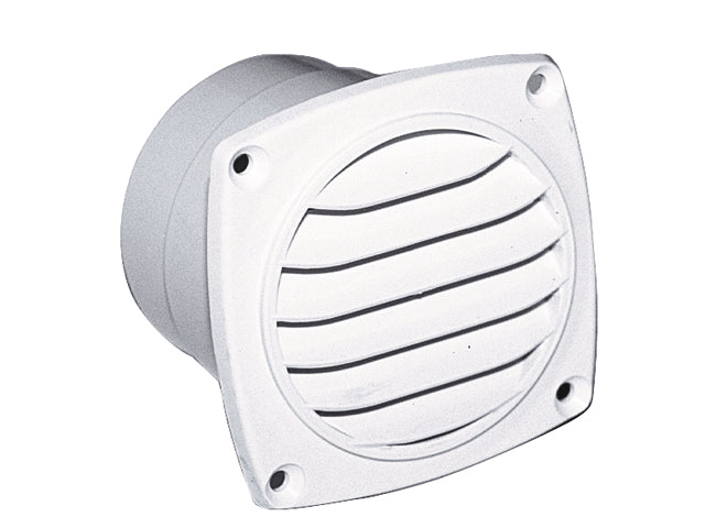 NauticPro.dk | Talamex, Agterspejl Ventilator 92 x 92 mm Hvid, Flad, Slangetilslutning Ø 76 mm