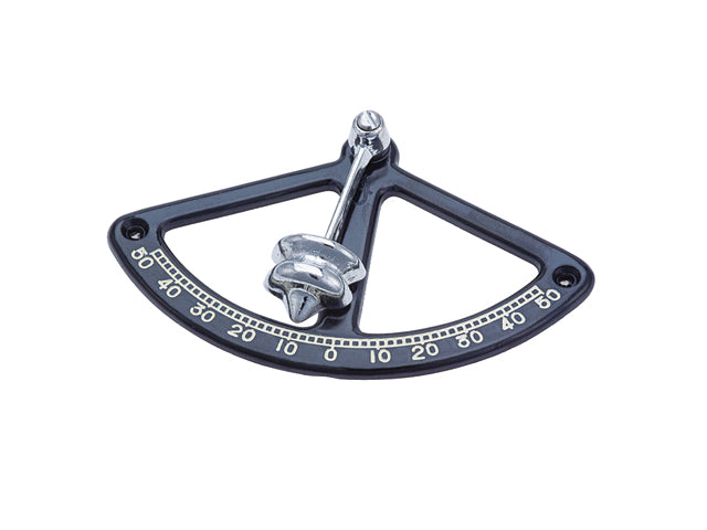 NauticPro.dk | Talamex, Clinometer 0-50, Sort, Forkromet messingpendul, 90 mm x 70 mm