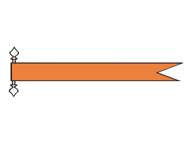 Talamex, Orange Streamer med Vimpelpind af Træ, 123456 – Størrelse: 180cm / Variant: 180 CM
