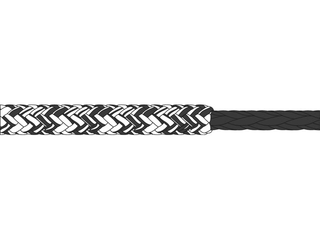 Talamex, Magic Pro Skøde, Sort, Dyneema® 16-flettet, 1,5% stræk – Størrelse: 4mm, 100 Meter