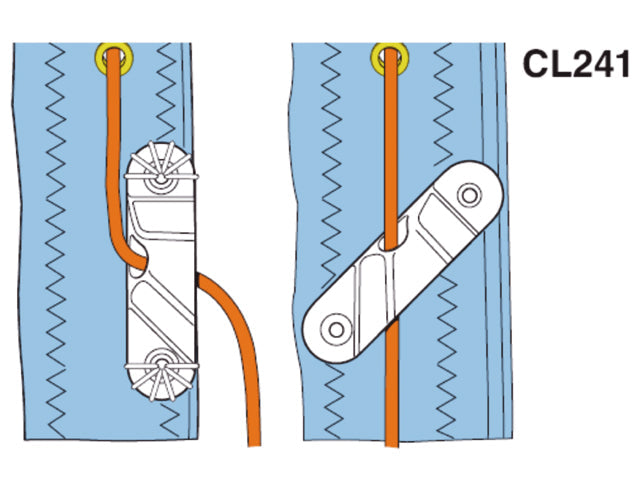 NauticPro.dk | Clamcleat, CL241 Racing Sejl Line, Aluminium, til Trim-Line, inkl. Monteringsplade og Nitter, 1 stk.