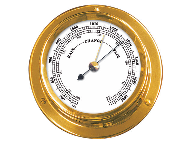 NauticPro.dk | Talamex, Barometer i messing, Glas Ø84 mm, Vægplade Ø110 mm