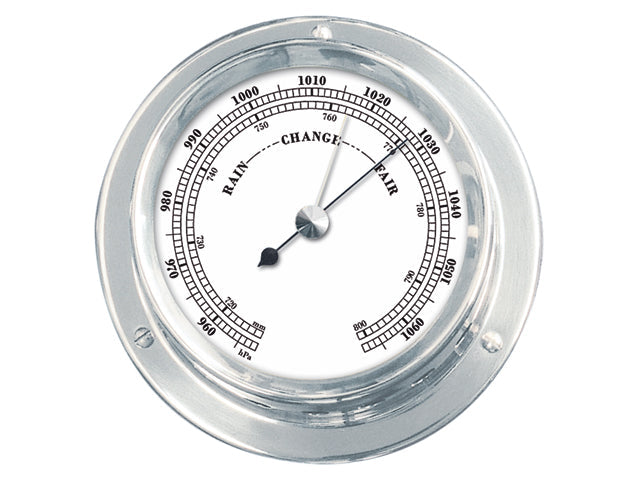 NauticPro.dk | Talamex, Barometer, Forkromet, Ø 84 mm, Vægplade Ø 110 mm