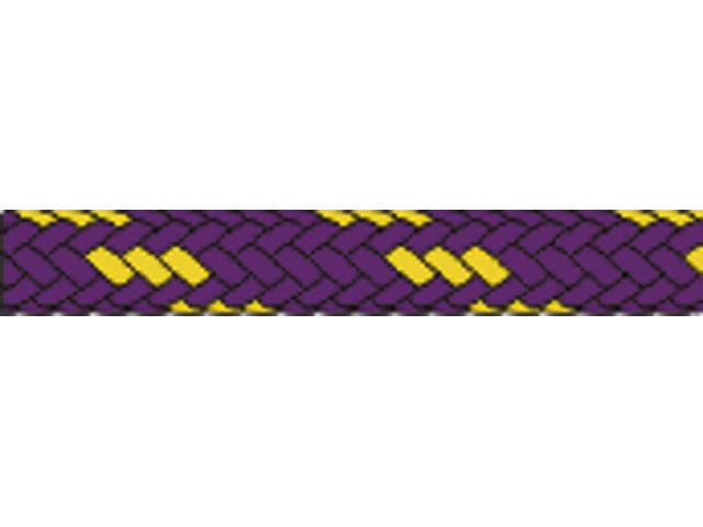 Talamex by Liros, Skøde 16-flet Polyester Violet/Gul, 100% 5% Stræk – Størrelse: 6mm, 100 Meter
