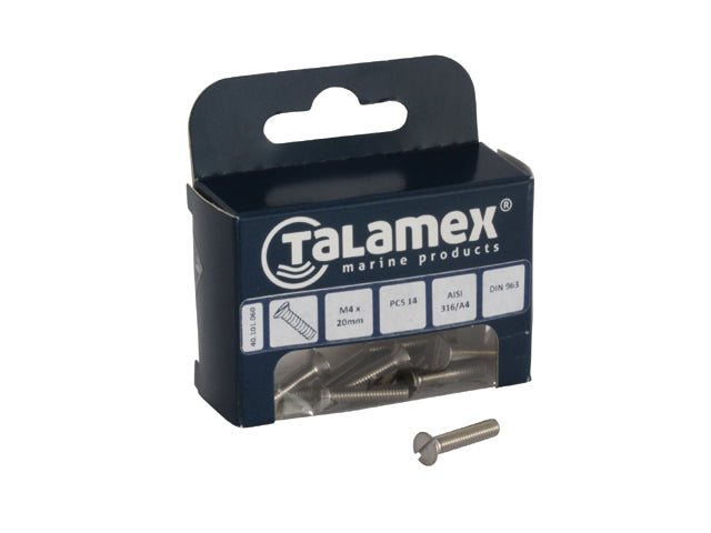 Talamex, Hovedskrue Cs, Slidset, AISI 316 Rustfrit Stål – Størrelse: M5x60, 6 Stk